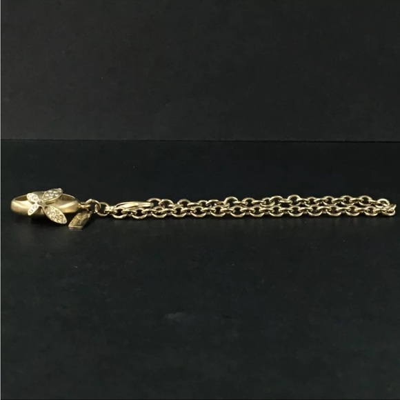 Salvatore Ferragamo Vara Butterfly Rhinestone Key Ring Bag Charm - Picture 5 of 6